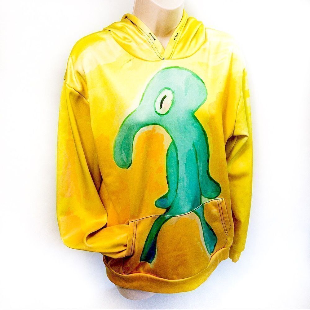 Mod Squidward Portrait Pullover Hoodie Sz XS